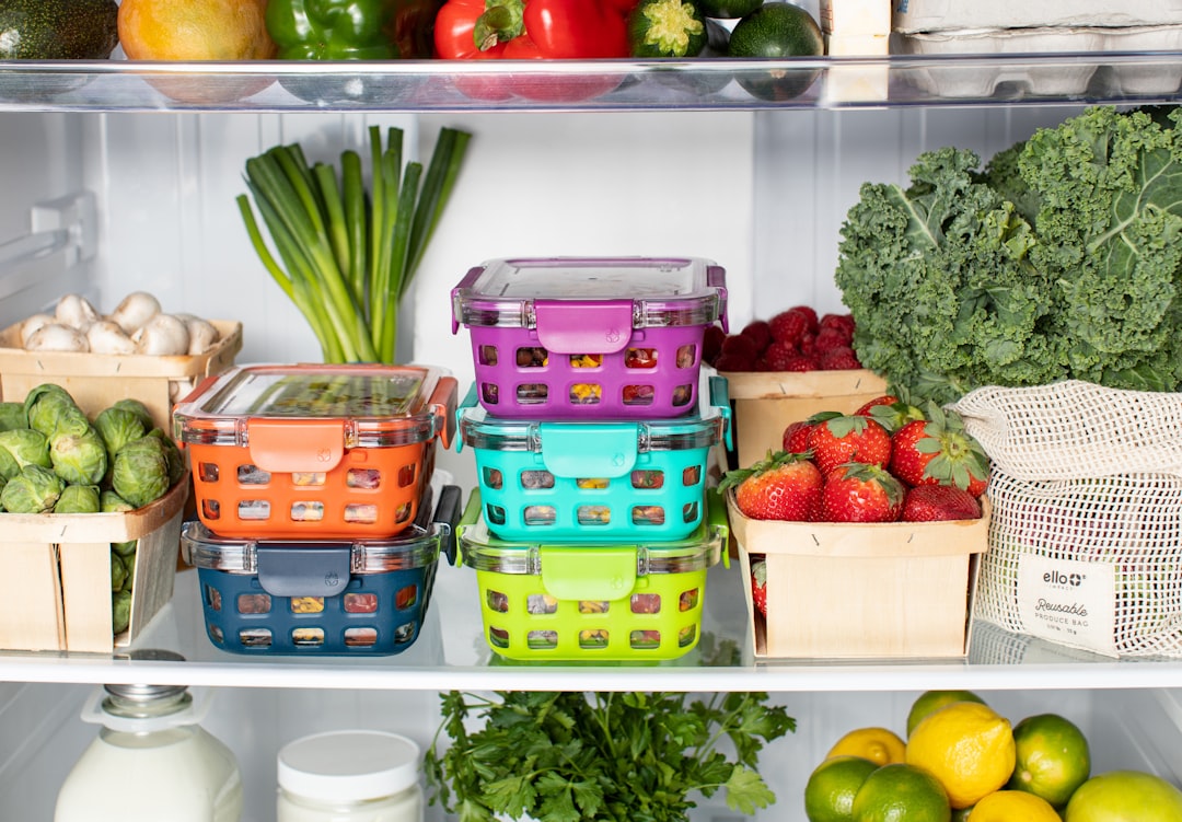 refrigerator interior food