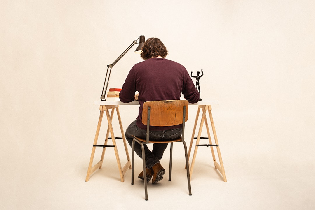 person working on intricate project alone