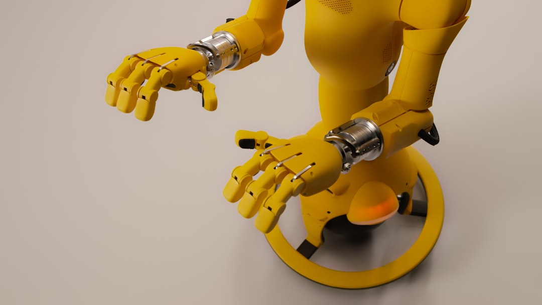 robotic hand financial charts