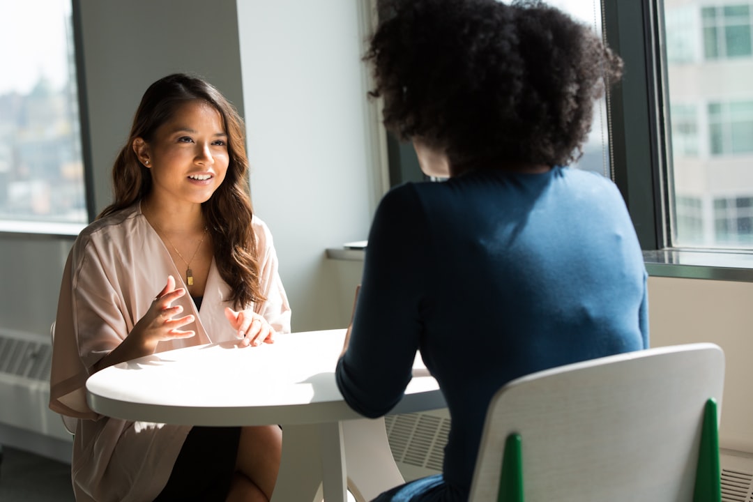 two people having deep conversation